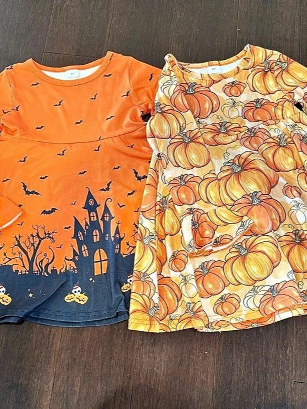 Girls Fall/ Halloween Pumpkin Dress Set - 4T